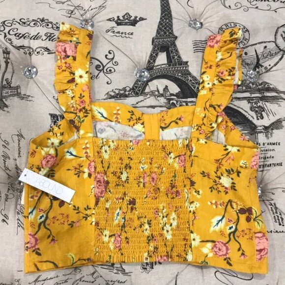 Abound Ruffled Linen Blend Crop Top - Picture 4 of 5